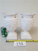 2 Greek-Themed Ceramic/Plaster Vases  (No Ship)