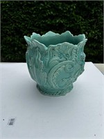 Designed Green Ceramic Planter