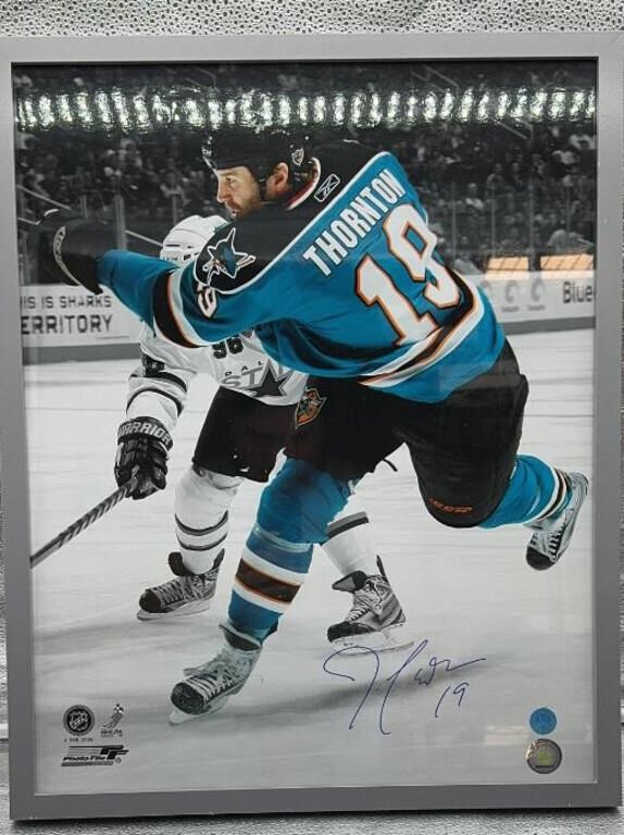 Thornton 21x17in signed hockey framed picture