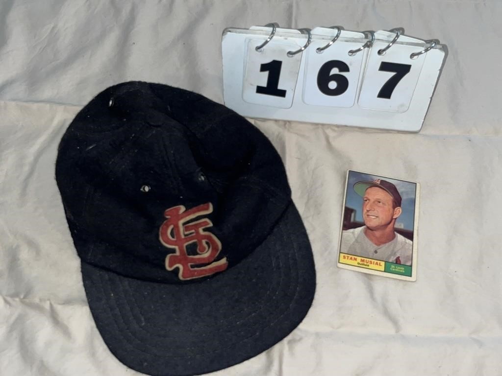 Stan Musial Card, St. Louis Cardinals Hat