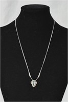 Sterling Silver Chain & Green Amethyst Necklace