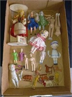 Dolls large lot and Farm figures