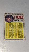 1968 Topps Baseball Card #107 Checklist Unmarked