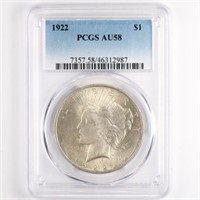 1922 Peace Dollar PCGS AU58