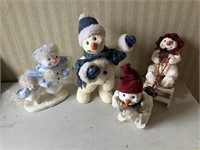 4 Snowmen decor