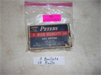 Peters high velocity British 303 three bullets