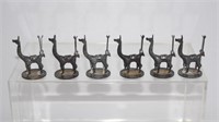 6pc .925 Silver Llama Place Card Holder on Coins