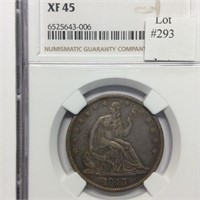 1843 50C NGC XF45