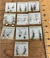 10 pairs of gemstone earrings
