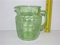 Green Depression Uranium Glass Pitcher