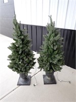 (2) Light Up Decorative Trees (48" Tall) Untested
