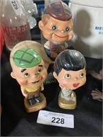 Three Vintage Bobble heads.