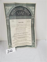 1929 Missouri Insurance Company Policy