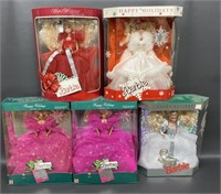 Group early Happy Holidays Barbie dolls incl.