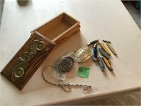 pocket watch, Ne belt buckle, pocket knifes