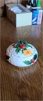 Vintage Christmas Holly Candy Dish
