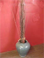 11" Vase With Salt Cedar Twigs