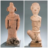 2 terracotta West African style figures. 20th cent