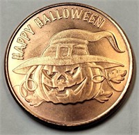 1 Oz .999 Copper Happy Halloween