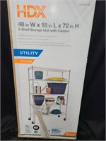 HDX Utility shelf 48in w × 18in L × 72in H,