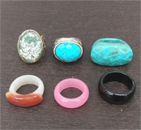 6 Fashion Stone Rings