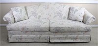 Cream Floral Upholstered Sofa