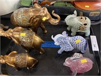 Porcelain and Composition Elephants