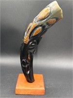 Jamaican Carved Buffalo Horn Figure