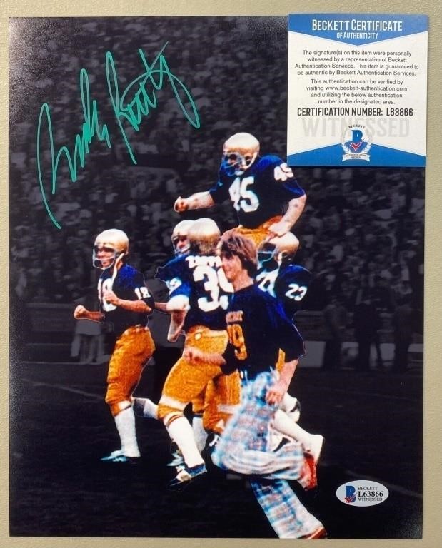 Autographed Rudy Ruettiger Notre Dame Photo