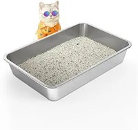 Wenbokmin Stainless Steel Cat Litter Box, 4in