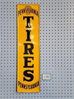Pennsylvania TIRES Embossed Sign