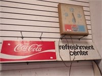 Coca-Cola metal sign marked Refreshment Center,