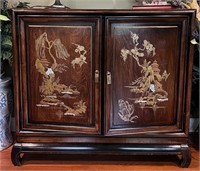 Oriental Wood Cabinet w/ Drawer
