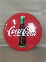 Vtg Coca-Cola 20" Round Metal Tacker Type Sign
