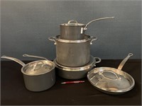 Set Of Kitchen Aid Pots, Pans & Skillet W/ Lids