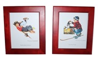 pair Norman Rockwell framed prints