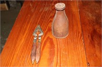 MCM wooden handled nut cracker and a Billiard