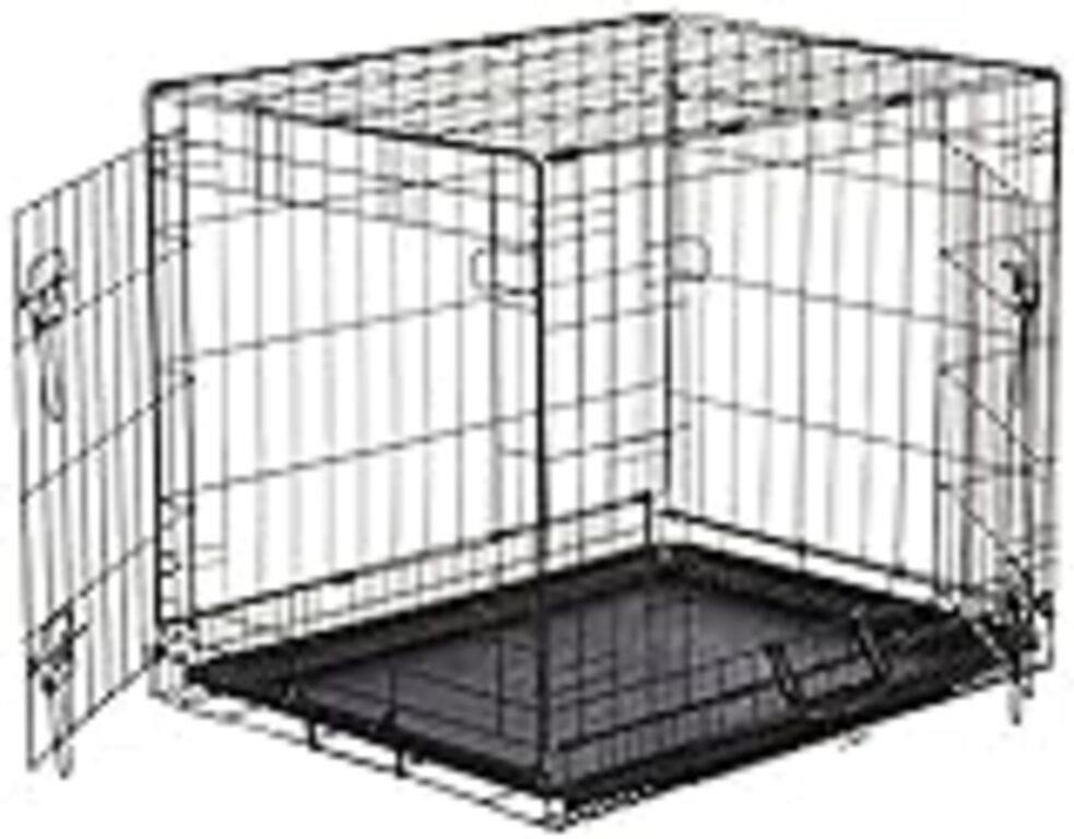 Double-Door Folding Metal Dog Crate (24 x 18)