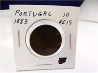 1883 Portugal 10 Reis Coin