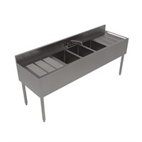 STAINLESS STEEL 3 COMPARTMENT SINK W/ 15X15X14D