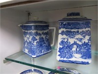 2 Blue Oriental China Pcs.