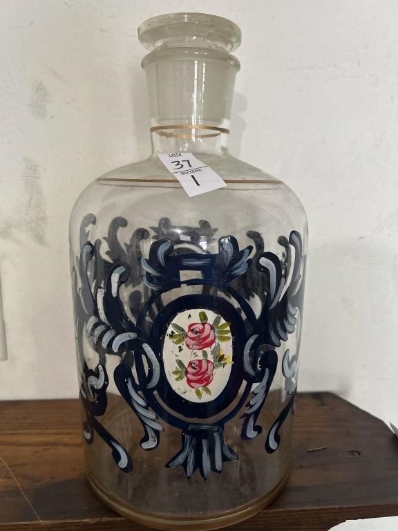 Hand-Painted Apothecary Jar 14in h