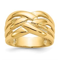 14k- High Polished Woven Dome Ring