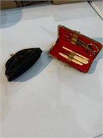 lot of vintage manicure set and mundi purse