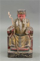 Chinese 16/17 Century Gilt Lacquer Wood Statue NR