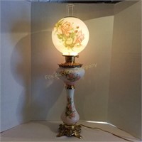 Elegant B & P Parlor Lamp with Roses