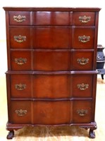 Vintage mahogany 5 drawer tall chest