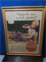 Framed vintage Coca Cola advertising sheet 12 /