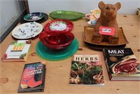 Carved Bear, Cook Books, Platters & More