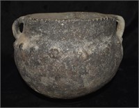 7 1/4" Ornate Mississippian Strap Handled Pot foun